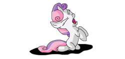 Size: 1006x477 | Tagged: safe, artist:mojo1985, sweetie belle, pony, unicorn, for whom the sweetie belle toils, female, filly, solo, white coat