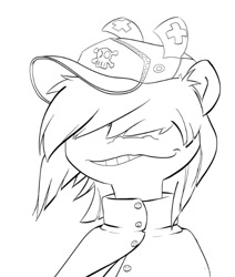 Size: 506x597 | Tagged: safe, artist:3dapple, crossover, gorillaz, monochrome, noodle, outline, ponified, solo