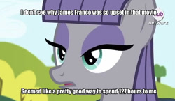 Size: 585x340 | Tagged: safe, maud pie, maud pie (episode), 127 hours, exploitable meme, james franco, meme, rock pun, solo