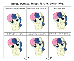 Size: 1244x1024 | Tagged: safe, derpibooru import, bon bon, sweetie drops, bon bon is amused, doing hurtful things, smiling