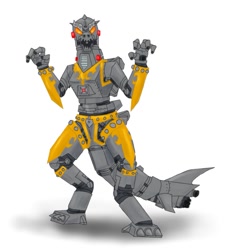 Size: 883x905 | Tagged: safe, artist:sethhm, barely pony related, crossover, g4 style, godzilla (series), mechagodzilla, royal armor, solo