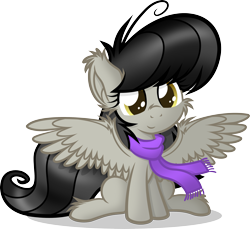 Size: 3276x3000 | Tagged: safe, artist:agamnentzar, derpibooru import, oc, oc only, oc:sunshine melody, pegasus, pony, .ai available, .svg available, clothes, ear fluff, scarf, simple background, solo, transparent background, vector