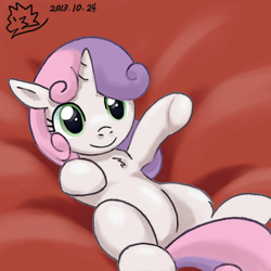 Size: 600x600 | Tagged: safe, artist:ashwolf, derpibooru import, sweetie belle, chest fluff, cute, diasweetes, solo