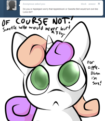 Size: 680x780 | Tagged: safe, artist:moonblizzard, sweetie belle, ask, rarity answers, solo, tumblr