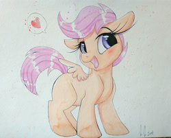 Size: 996x800 | Tagged: safe, artist:prettypinkpony, scootaloo, pegasus, pony, female, heart, solo