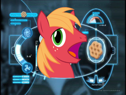 Size: 640x480 | Tagged: safe, big macintosh, earth pony, pony, filli vanilli, big mac's big mouth, cereal, exploitable meme, honeycomb (cereal), male, meme, post foods, stallion