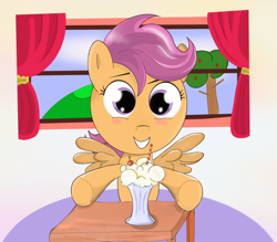 Size: 1200x1050 | Tagged: safe, artist:milanoss, derpibooru import, scootaloo, milkshake, solo