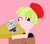 Size: 467x412 | Tagged: safe, artist:berrypunchrules, derpibooru import, drama letter, fluttershy, golden hazel, mystery mint, tennis match, watermelody, equestria girls, background human, beret, chair, computer, derpibooru, ms paint, wink