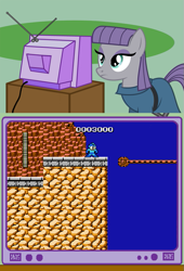 Size: 507x744 | Tagged: safe, derpibooru import, maud pie, exploitable meme, famicom, megaman, meme, nintendo, nintendo entertainment system, obligatory pony, tv meme, video game