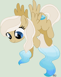 Size: 336x425 | Tagged: safe, artist:princess-madeleine, derpibooru import, oc, oc only, oc:bluebell breeze, pegasus, pony, flying, ms paint, smiling, solo