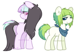 Size: 546x377 | Tagged: safe, artist:oniponii, derpibooru import, oc, oc only, earth pony, pony, adoptable, bandana, blank flank, freckles