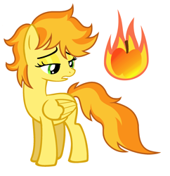 Size: 1760x1816 | Tagged: safe, artist:unoriginai, derpibooru import, oc, oc only, oc:fireside, pegasus, pony, female, mare, offspring, parent:braeburn, parent:spitfire, parents:spitburn, solo