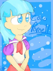 Size: 768x1024 | Tagged: safe, artist:mewy101, coco pommel, human, humanized, solo