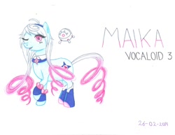 Size: 1018x784 | Tagged: safe, artist:gabysosa, earth pony, pony, maika, ponified, solo, vocaloid