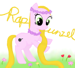 Size: 600x545 | Tagged: safe, artist:thecat101, derpibooru import, impossibly long hair, impossibly long tail, long hair, long tail, ponified, rapunzel, solo