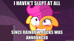 Size: 1366x768 | Tagged: safe, derpibooru import, scootaloo, equestria girls, rainbow rocks, hype, image macro, meme