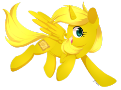 Size: 600x448 | Tagged: safe, artist:sion, oc, oc only, oc:ticket, alicorn, pony, alicorn oc, simple background, solo, transparent background