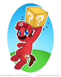 Size: 800x1000 | Tagged: safe, artist:oemilythepenguino, derpibooru import, mario, ponified, solo, super mario bros.