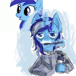 Size: 1024x1024 | Tagged: safe, artist:yukomaussi, minuette, magic, solo, toothbrush