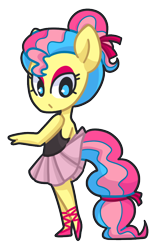 Size: 652x1000 | Tagged: safe, artist:looji, derpibooru import, oc, oc only, oc:twinkle toes, anthro, ambiguous facial structure, anthro oc, ballerina, ballet slippers, clothes, looking back, solo, tutu