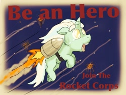 Size: 1024x768 | Tagged: safe, artist:fluffsplosion, derpibooru import, fluffy pony, an hero, fireworks, rocket pack, solo