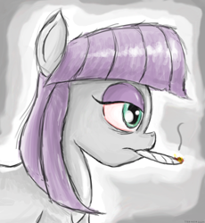 Size: 2232x2430 | Tagged: safe, artist:train wreck, derpibooru import, maud pie, 420, blunt, gorillaz, marijuana, maudiajuana, solo, stoned