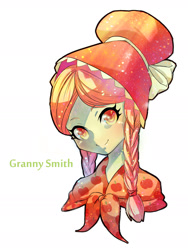 Size: 1417x1889 | Tagged: safe, artist:murasaki-to, derpibooru import, granny smith, human, humanized, pixiv, solo, young granny smith