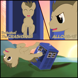 Size: 750x750 | Tagged: safe, artist:captainbritish, doctor whooves, comic, doctor who, tardis