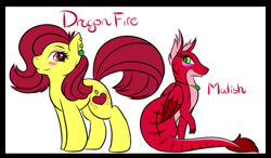 Size: 647x379 | Tagged: safe, artist:leafystaragent44, derpibooru import, oc, oc only, oc:dragon fire, oc:malish, dragon