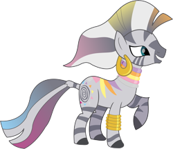 Size: 13943x12068 | Tagged: safe, artist:lillygeneva, derpibooru import, zecora, zebra, absurd resolution, fruit stripe, rainbow power, rainbow power-ified, simple background, solo, transparent background, vector