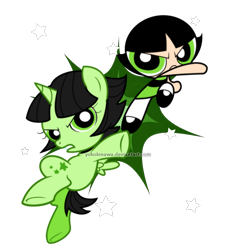 Size: 900x1000 | Tagged: safe, artist:yokokinawa, derpibooru import, alicorn, pony, buttercup (powerpuff girls), duality, filly, human ponidox, simple background, the powerpuff girls, transparent background