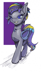 Size: 287x500 | Tagged: safe, artist:copymirror, derpibooru import, oc, oc only, oc:night lark, bat pony, pony, solo