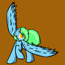 Size: 1280x1280 | Tagged: safe, artist:abaddon41, derpibooru import, oc, oc only, oc:jade meteor, pegasus, pony, solo, spread wings