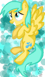 Size: 684x1169 | Tagged: safe, artist:magicflute123, derpibooru import, sunshower raindrops, pegasus, pony, female, mare, solo, wings