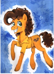 Size: 2550x3510 | Tagged: safe, artist:denigirl, cheese sandwich, earth pony, pony, pinkie pride, male, orange coat, solo, stallion