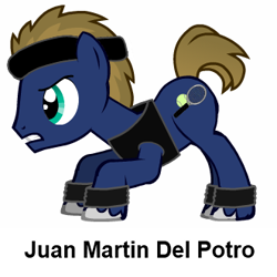 Size: 331x331 | Tagged: safe, derpibooru import, pony creator, headband, juan martin del potro, ponified, solo, sweatband, tennis, tennis ball, tennis racket, wristband