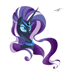 Size: 3600x4000 | Tagged: safe, artist:kyodashiro, derpibooru import, nightmare rarity, pony, unicorn, bust, crown, female, jewelry, mare, necklace, regalia, simple background, solo, tiara, transparent background