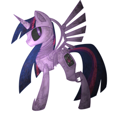 Size: 1690x1613 | Tagged: safe, artist:pinkamenaspy, derpibooru import, twilight sparkle, twilight sparkle (alicorn), alicorn, pony, robot, female, mare, solo