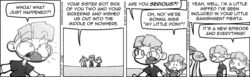 Size: 695x214 | Tagged: safe, barely pony related, comic, monochrome, olivia, weesh