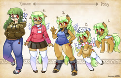 Size: 1600x1035 | Tagged: safe, artist:shepherd0821, oc, oc only, oc:aka, anthro, human, unguligrade anthro, anthro chart, humanized