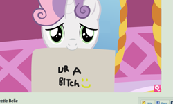 Size: 929x557 | Tagged: safe, artist:drud14, screencap, sweetie belle, coloring with sweetie belle, exploitable meme, meme, solo, vulgar