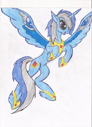 Size: 1700x2338 | Tagged: safe, artist:wyren367, derpibooru import, oc, oc only, alicorn, pony, alicorn oc, regalia, solo, traditional art