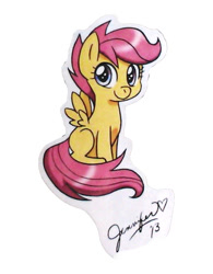 Size: 668x858 | Tagged: safe, artist:chibi-jen-hen, derpibooru import, scootaloo, pegasus, pony, looking at you, smiling, solo, wings