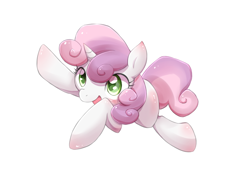 Size: 1024x768 | Tagged: safe, artist:raibo, sweetie belle, pony, unicorn, female, filly, simple background, solo, white coat