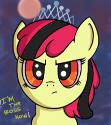 Size: 688x778 | Tagged: safe, artist:radek1212, apple bloom, diamond tiara, corrupted, moon, solo