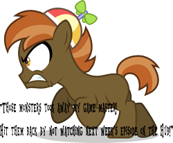 Size: 997x823 | Tagged: safe, button mash, background pony strikes again, button, button's adventures, buttongate, drama, op is a cuck, op is trying to start shit, solo