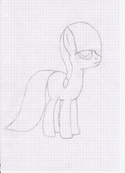 Size: 763x1048 | Tagged: safe, artist:feralhamster, oc, oc only, earth pony, pony, bags under eyes, monochrome, sketch, solo, traditional art