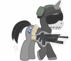 Size: 964x828 | Tagged: safe, artist:ivory-keys-mlp, derpibooru import, ghost, call of duty, gun, modern warfare 2, ponified, simon riley, solo