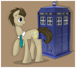 Size: 1024x919 | Tagged: safe, artist:drawing-heart, derpibooru import, doctor whooves, doctor who, solo, tardis