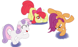 Size: 1500x900 | Tagged: safe, artist:nuclearsuplexattack, derpibooru import, apple bloom, scootaloo, sweetie belle, cutie mark crusaders, dancing